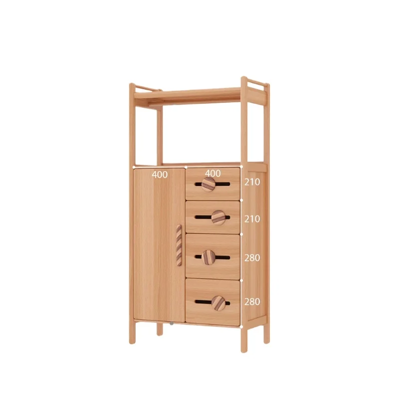 Children's solid wood wardrobe boys and girls beech finished wardrobe locker children's room
