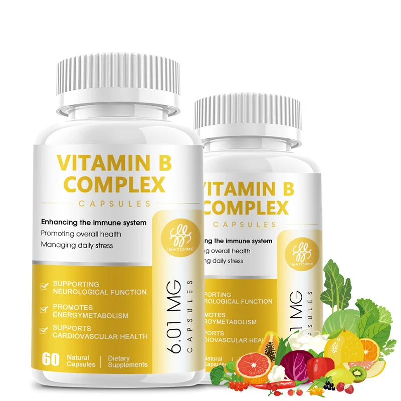 

Vitamin B Complex Capsules Help Relieve Fatigue, Improve Digestion, Reduce Stress, Better Mood Support, Immune Supplement