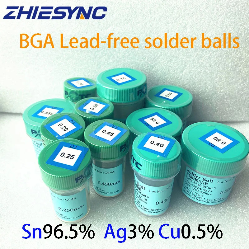 PMTC 250K Sn 96.5 Ag3 Cu0.5 BGA 솔더 볼 0.2 0.25 0.3 0.35..