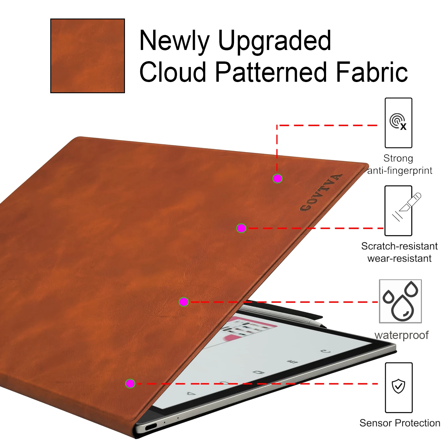 Ultra-Thin Magnetic Leather Tablet Case with Pen Buckle and Auto Sleep/Wake