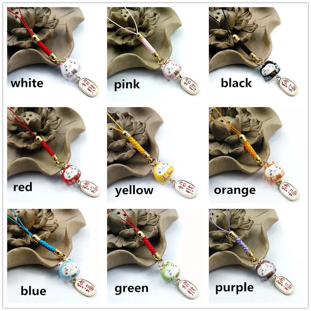 Japanese Lucky Cat Phone Straps Cute Keychain Bag Accessories Phone Key Strap Lanyard Hang Charm Rope Decor