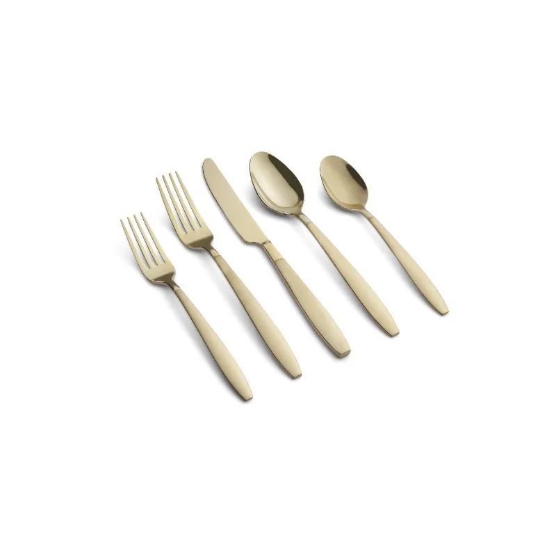 

by Cambridge Mathison Champagne Sand/Mirror 45-Piece Stainless Steel Flatware Set, Service for 8