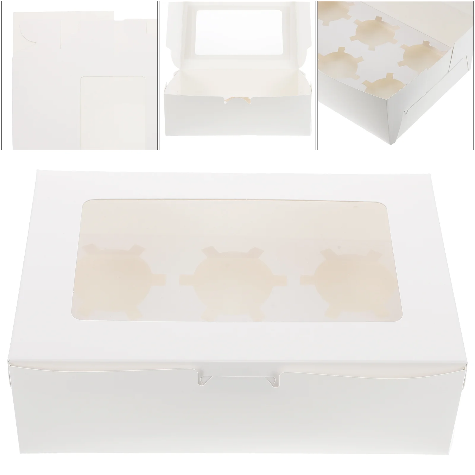 

Muffin Cake Boxs Paper Cake Container Dessert Box Six-Grid Storage Boxs Party Cake Biscuit Box