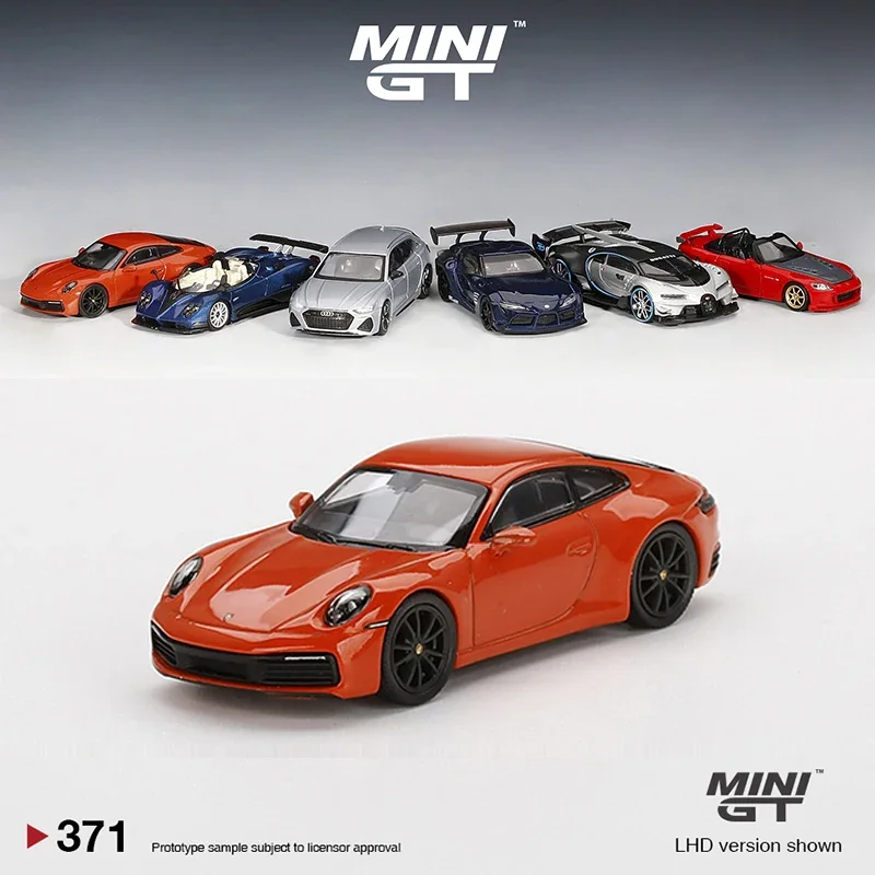 

MINI GT 1:64 Model Car 911 (992) Carrera 4S Alloy Die-Cast Vehicle - Lava Orange # 371-LHD