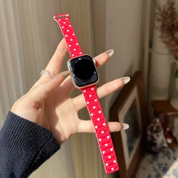 Chic Magnetic Silicone Watch Band - 44mm 45mm 46mm 49mm (Red heart shape)