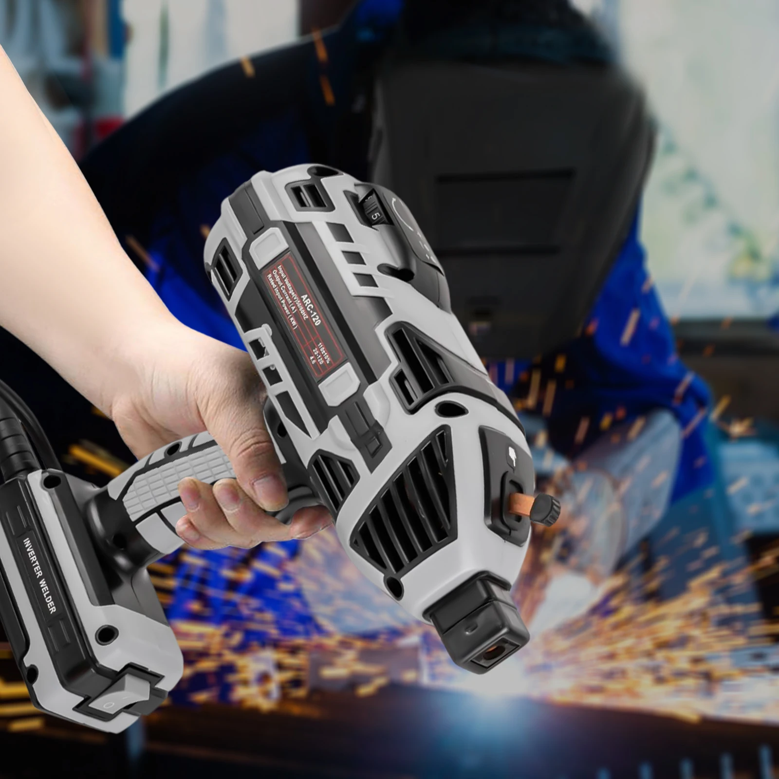 Welding Machine Portable ARC Welder Machine Gun IGBT Standing Handheld Welding 6 variable current adjustment 110V
