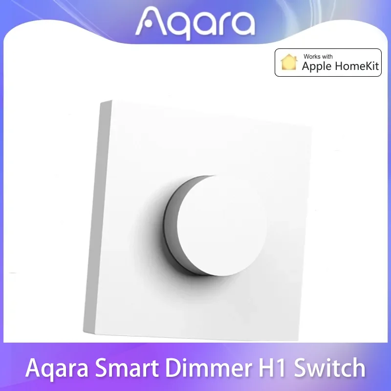 Фото Умный беспроводной регулятор яркости Aqara H1, поворотный выключатель Zigbee3.0, дистанционное управление для смартфона, для штор, работает с приложением Homekit №1