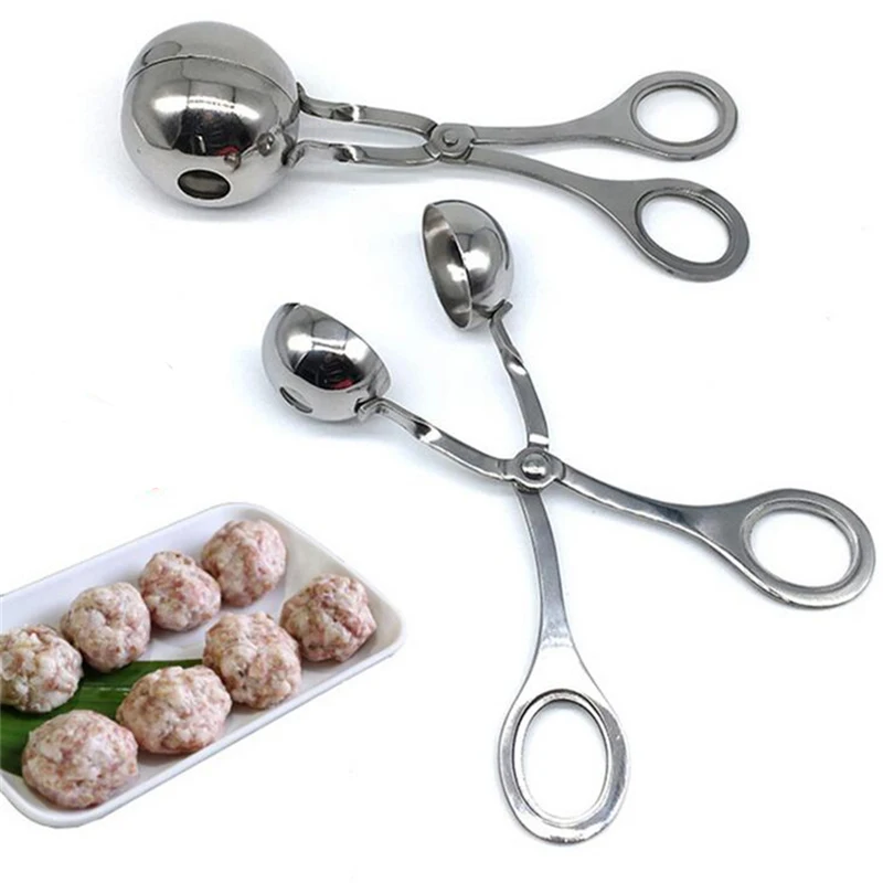 Stainless Steel Meatball Maker Spoon Kitchen Tools Shrimp Balls Mold Digging Ball Spoon DIY Meat Snack Foods Fish Balls Tools