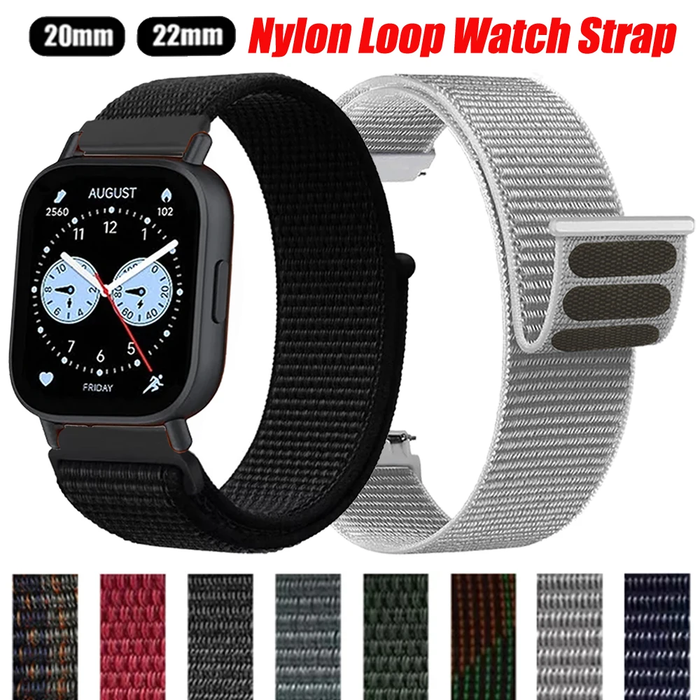 Versatile Nylon Loop Sports Strap - 20/22mm Braided Band Bracelet