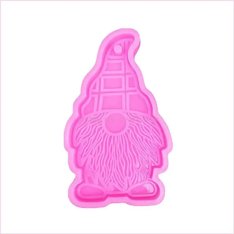 57qa glänzender glänzender Weihnachtsmann Santa Little Zwerg Silikon Epoxidharz DIY Schlüsselbund Pendellschmuck für – Detail 8