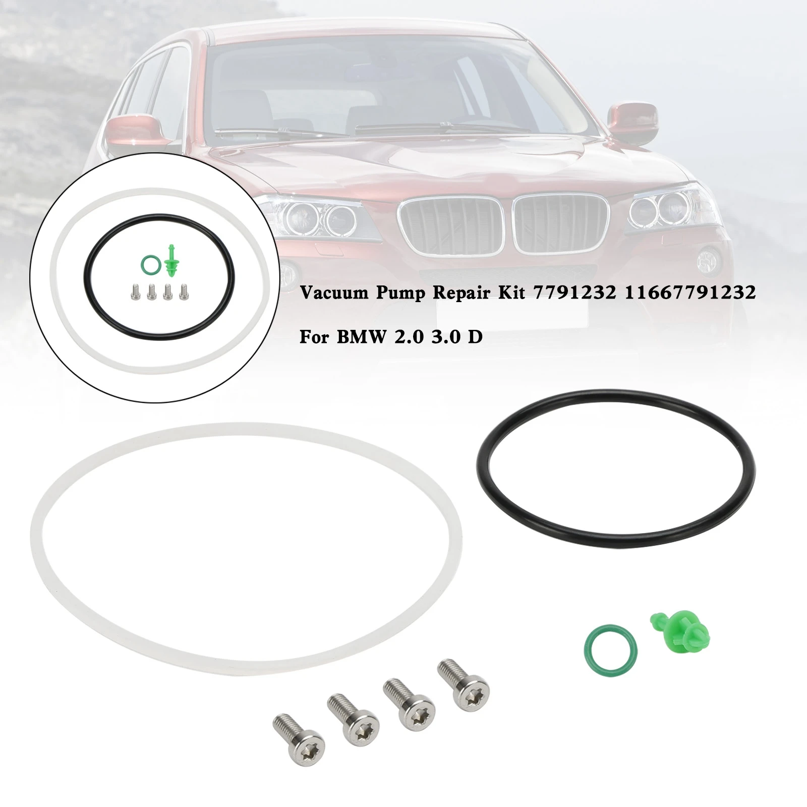 Areyourshop Vacuum Pump Repair Kit 7791232 11667791232 For BMW 2.0 3.0 D electric vacuum pump