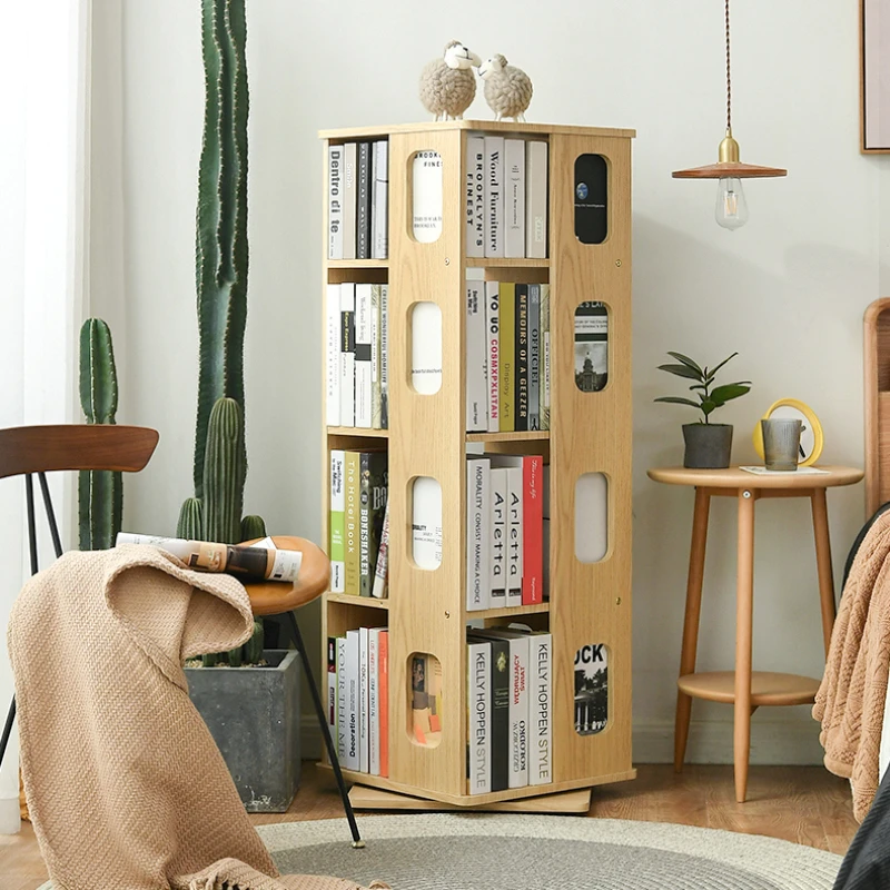 

Деревянные вращающиеся книжные шкафы, Детские угловые, для спальни, минималистичные книжные шкафы, стоячие, бухрегал, мебель для гостиной YQ50B
