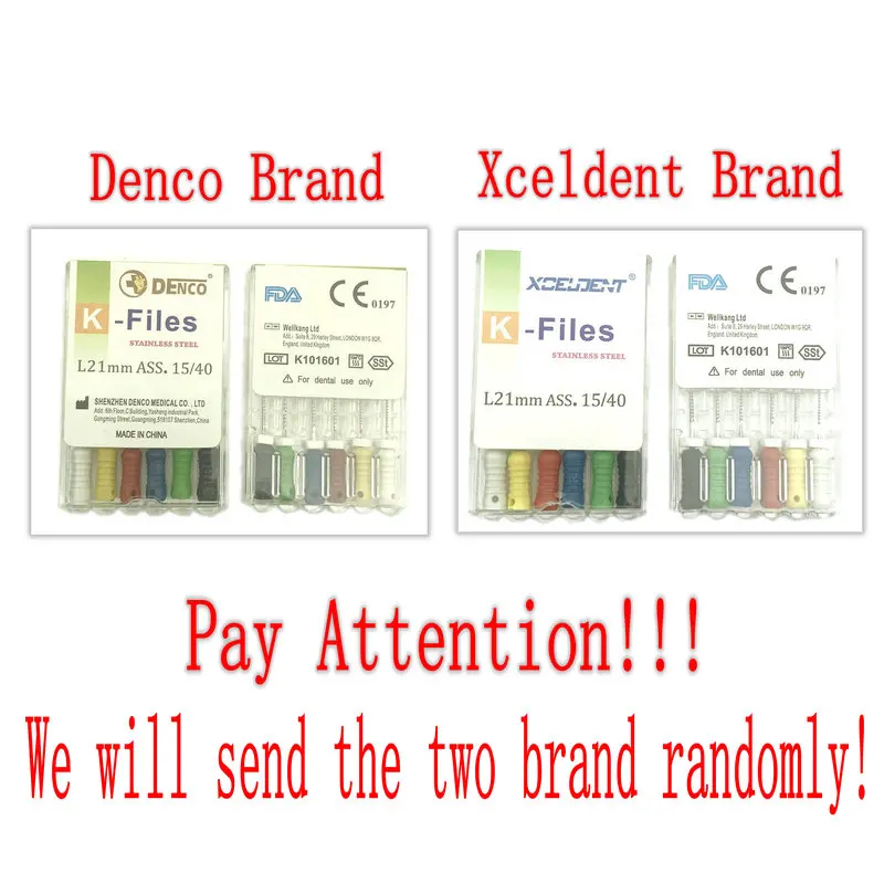 10boxes Endodontic Root Canal K Files (Hand Use) Dental K-File/H-File 21mm/25mm31mm files Endodontic Instruments Dentist Tools 2