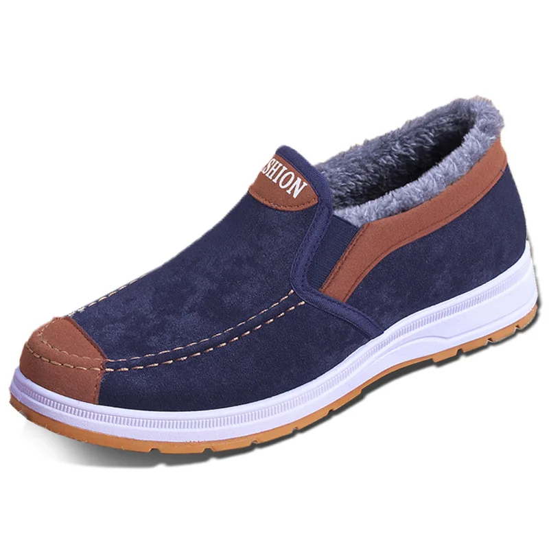 Winter cotton shoes men's pile thickened fashion warm boots plush comfortable outdoor walking men's shoes