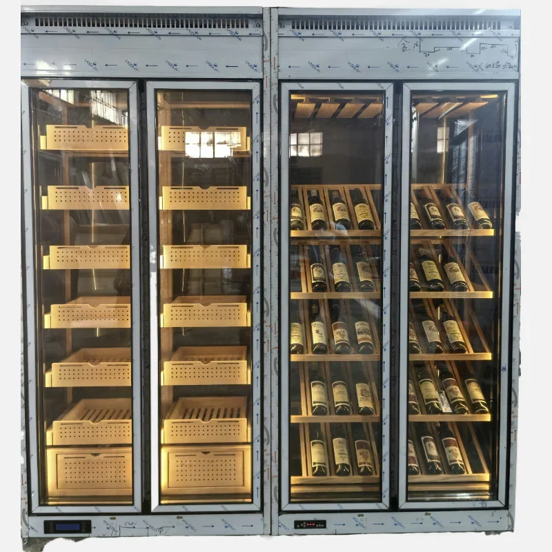 Stainless steel constant temperature wine cabinet display cabinet villa club wine cellar oak display