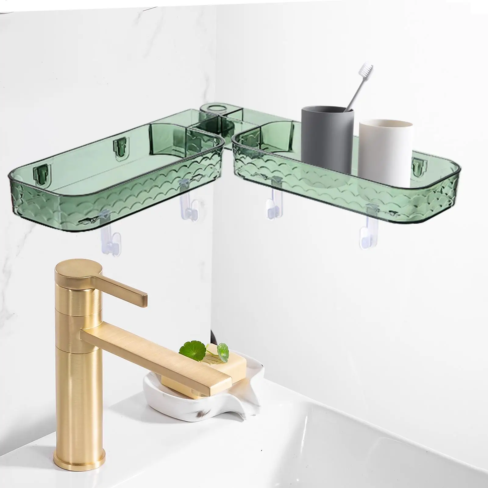 Corner Shelves For Shower Drainign Multifunctional Stable Holder Bathroom Storage Shelf For Routine Sink Hygiene Kitchen Home