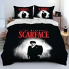 Movie Scarface Tony 3D Printing Comforter Bedding Set,Duvet Cover Bed Set Quilt Cover Pillowcase,King Queen Size Bedding Set Kid 3