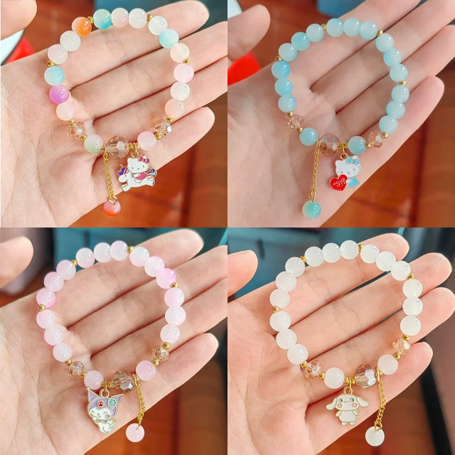 Kawaii Hello Kitty Y2K Bracelet Cinnamoroll Cartoon Anime Sanrio Bangle My  Melody Jewelry Charms Accessory Birthday Girls Gift - AliExpress