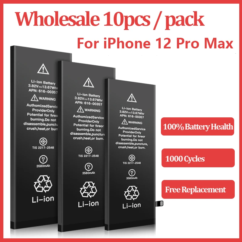 

10 шт./комплект, сменные батарейки для iPhone 12 Pro Max