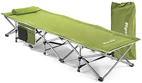 

Folding Camping Cot \u2013 Extra Strong Single Person Small-Collapsing Bed in a Bag w/Pillow for Indoor & Outdoor Use \u2013 Dry