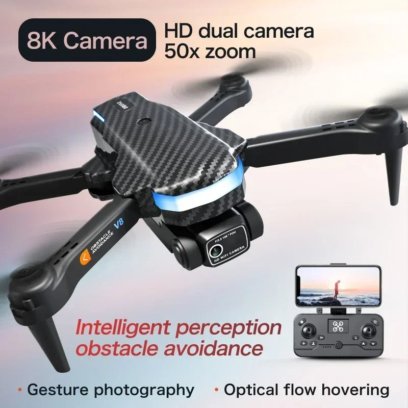 

Camera 2.4G Optical Flow Obstacle Avoidance Light Aerial Photography Drones Top Sales Cheap New V8 8K Dual