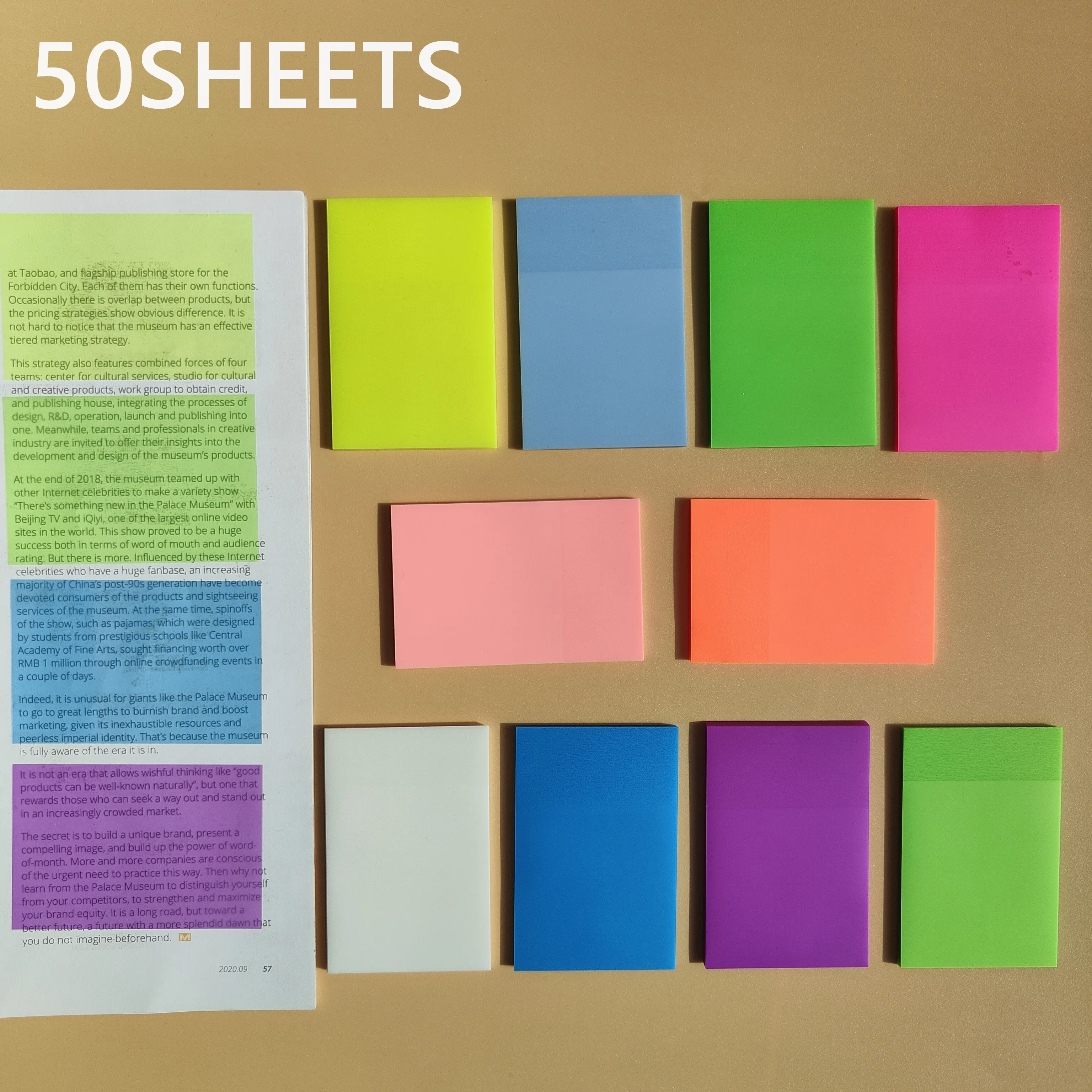 50 Sheets Stickers Transparent Sticky Notebook Pads Notepads Clear Bookmark Read Book Stationery School Supplie 3
