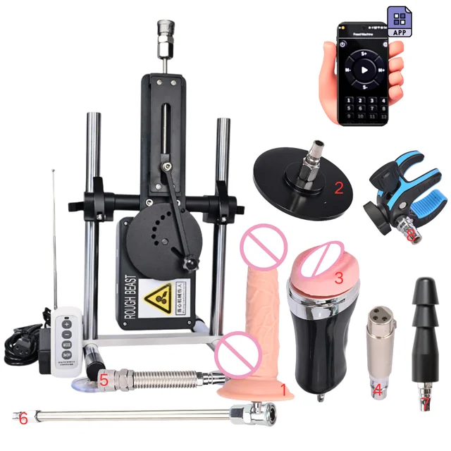 Rough Beast Female Sex Machine Automatische Masturbationspumpe Pistole Fernbedienung Sexmaschine für Erwachsene und Big Dildo Sex Machine Spielzeug 1