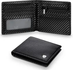 Teehon New Business Wallet, RFID Blocking Multi Card Slots With Zipper Coin Clip Men's Wallet Fashion Coin Purse