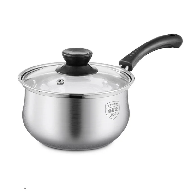 

304 Stainless Steel Pot Soup Pot with Non-Stick Coating Milk Pot Thickened Pan Bottom Perfect for Cooking Noodles and Milk Pan