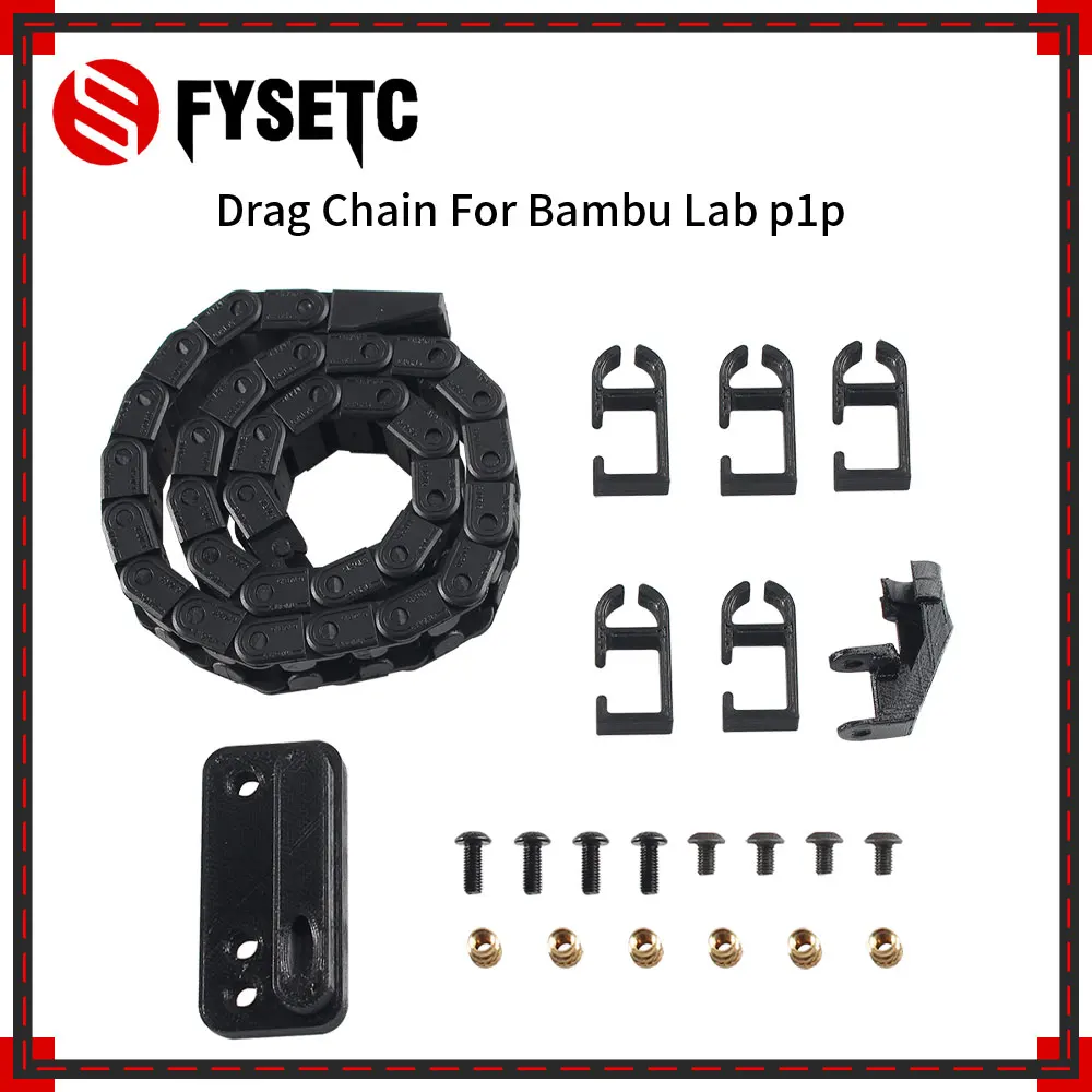 

For Bambu Lab P1P Drag Chain Ultra Light Drag Cable Chain Assembly Kit Openning Type Wire Chains 3D Printer Accessories Parts