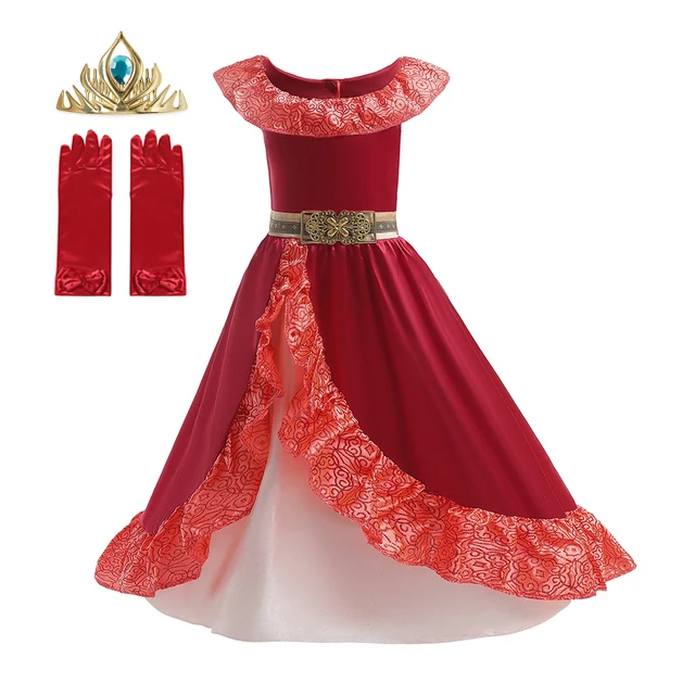 thumbnail image 1 of Disney-vestido de princesa Jasmine para niña, disfraz de Aladdín, lámpara de sirena, Elena, Moana, fiesta de cumpleaños, Carnaval, 1 of 5