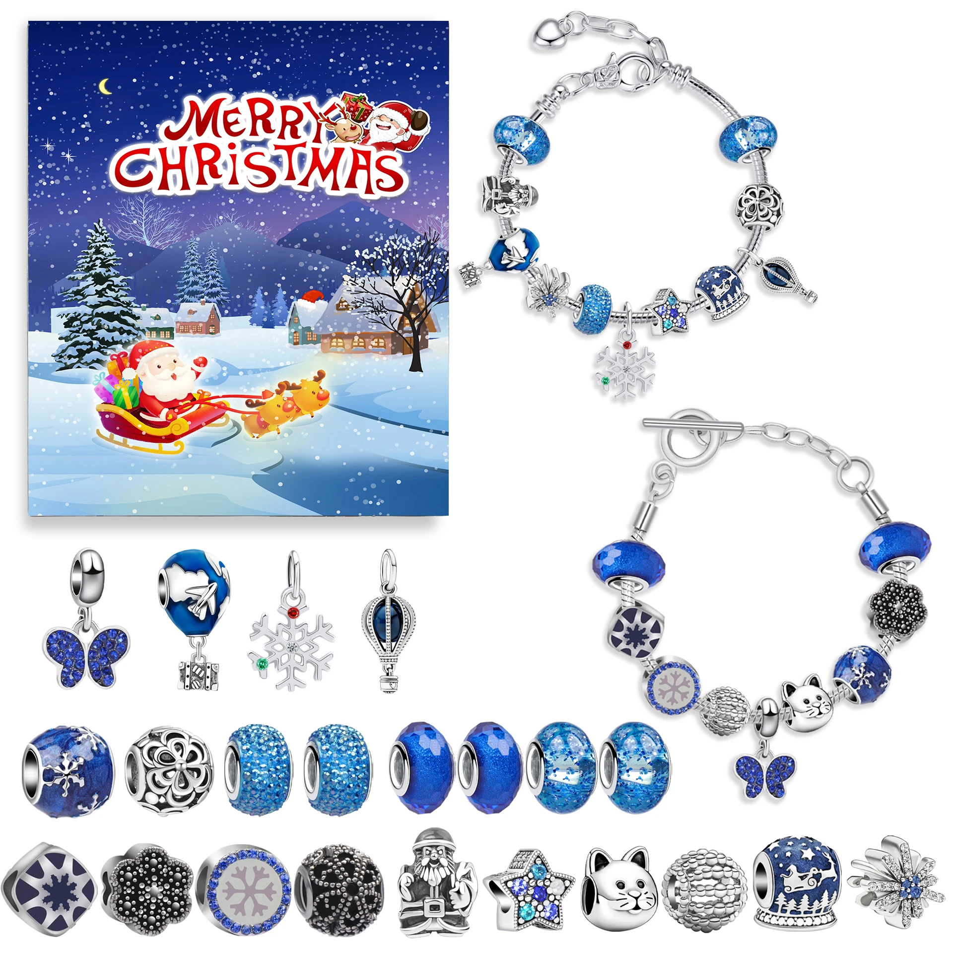 Christmas Advent Calendar Christmas Themed Diy Charm Jewelry Bracelet  Making Set For Handmade Christmas Gift Box New Year - Advent Calendars -  AliExpress