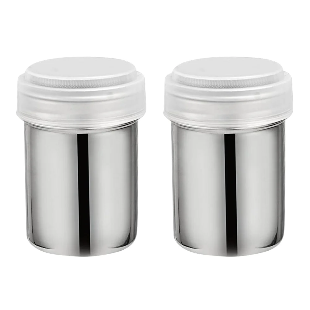 2pcs Stainless Steel Dredge Salt Sugar Pepper Shaker Bottle Dispenser for Salt Bottle Pepper Coffee Cocoa Cinnamon Powder spice shaker spice shaker set
