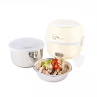 DMWD-Mini cuiseur à riz électrique portable, boîte à lunch chauffante thermique, cuiseur vapeur, récipient de cuisson, chauffe-repas, 2 couches 1
