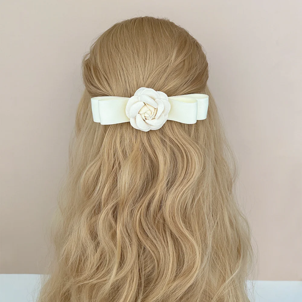 

Women Braided Hair Spring Clip Ribbon Headband Elegant Big Bow Hair Clip Sweet Girls Barrette Hairpin Ponytail Hair Accessories