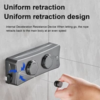 5.1M Wall Mounted Retractable Clothesline Double Line Washing Clothes Hanger Laundry Drying Line Balcony Invisible Drying Lines 1