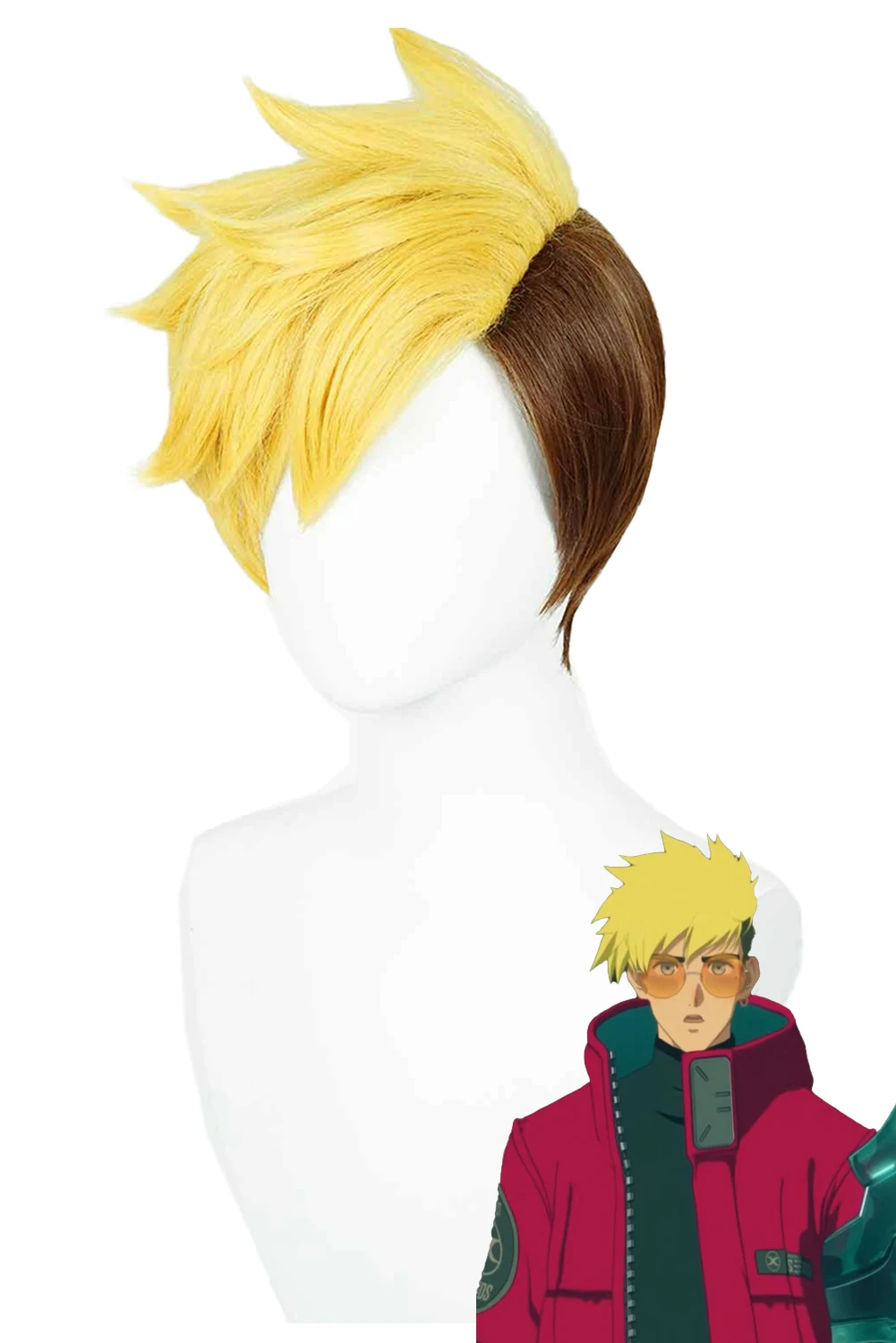 

Vash The Stampede Wigs Men Cosplay Costume Accessories Anime Tri Cosplay Gun Roleplay Fantasia Props Fancy Dress Up Party Hair