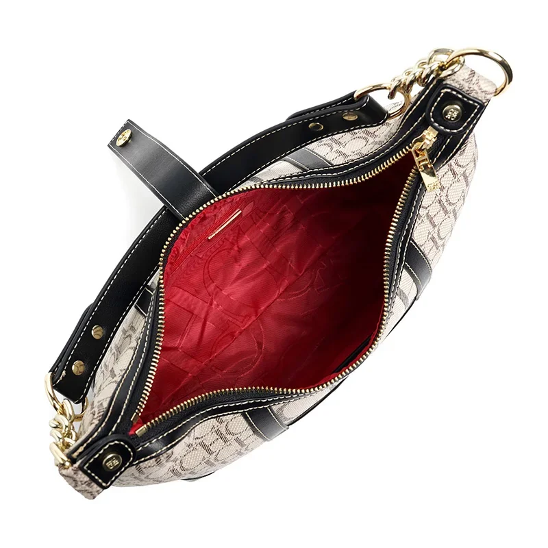 حقيبة يد عصرية للسيدات، بتصميم مطبوع عليه أحرف، بن...