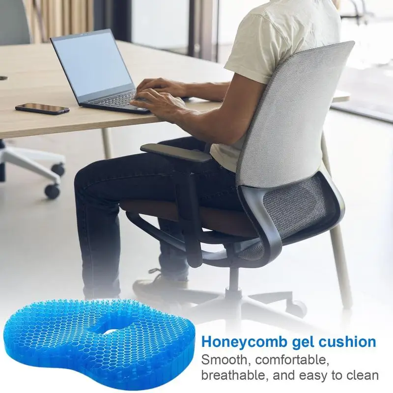 Gel Seat Cushion for Long Sitting Comfortable Soft Gel Seat Cushion Multifunctional Machine Washable Ergonomic Fit Chair Cushion 2