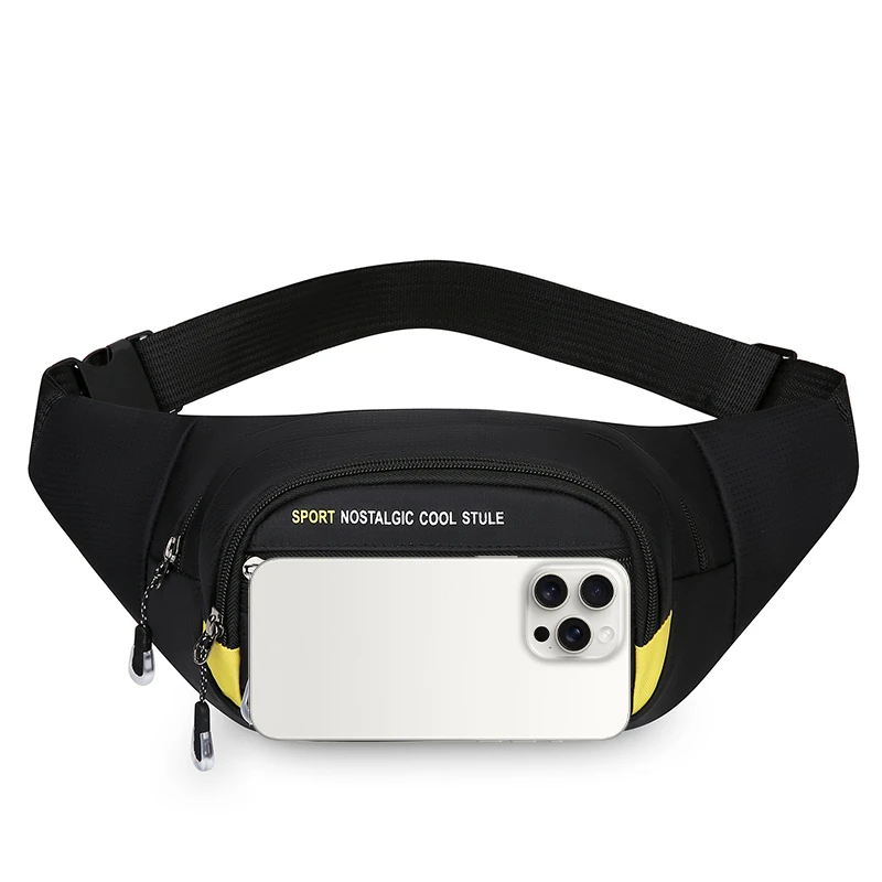 Sports Unisex waist chest transverse bag - adjustable strap, Multi Pocket durable nylon zipper closure, suitable for travel, out