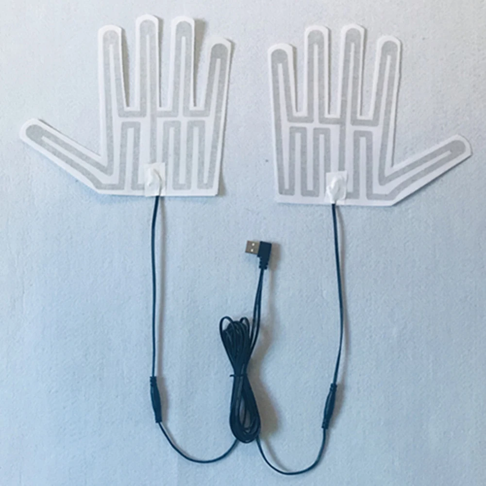 USB 5V Portable Electric Heating Gloves Pads Lightweight Five-Finger Gloves Heating Pad Winter Outdoor Hand Feet Warmer Accessor