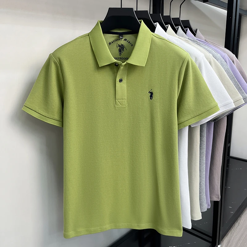 Kurzarm-Poloshirt aus 100 % reiner Baumwolle Luxusmarke Paul Pony besticktes Herren-T-Shirt Sommer-Business-Casual-Oberteil atmungsaktiv – Detail 13