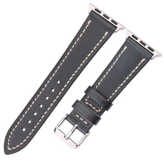 Leather Loop Bracelet Belt For Apple Watch Band Strap 44mm 42mm 40mm 38mm SE Series 6 5 4 3 2 1 Cowhide Watchbands