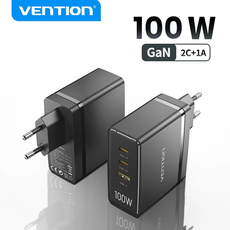 

Vention 100W GaN Charger USB Type C Charger for iPhone 14 13 12 11 Pro Max QC 4.0 3.0 Fast Charge for MacBook Tablet PD Charger