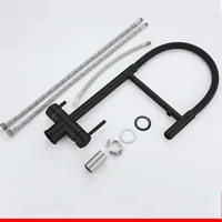 Gray Purified Kitchen Faucet Hot Cold Mixer Pull Out Rotation Crane Tap Spray Stream Mode Filter Water Deck Mount 6