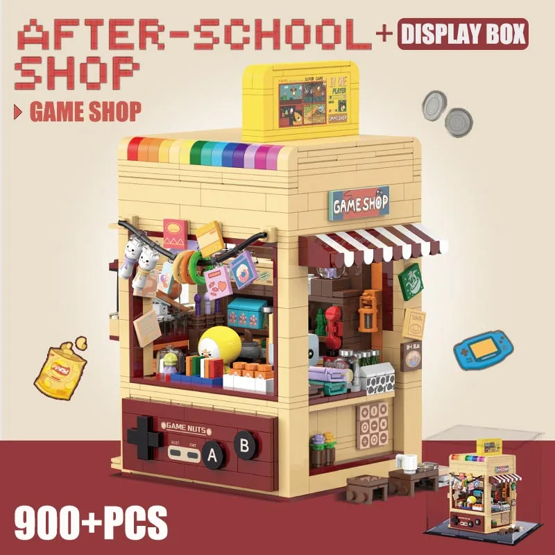 

Post Office Building Blocks Creative Street View City Video Game Grocery Shop Assembly Model Bricks DIY Birthday Gifts for Girls