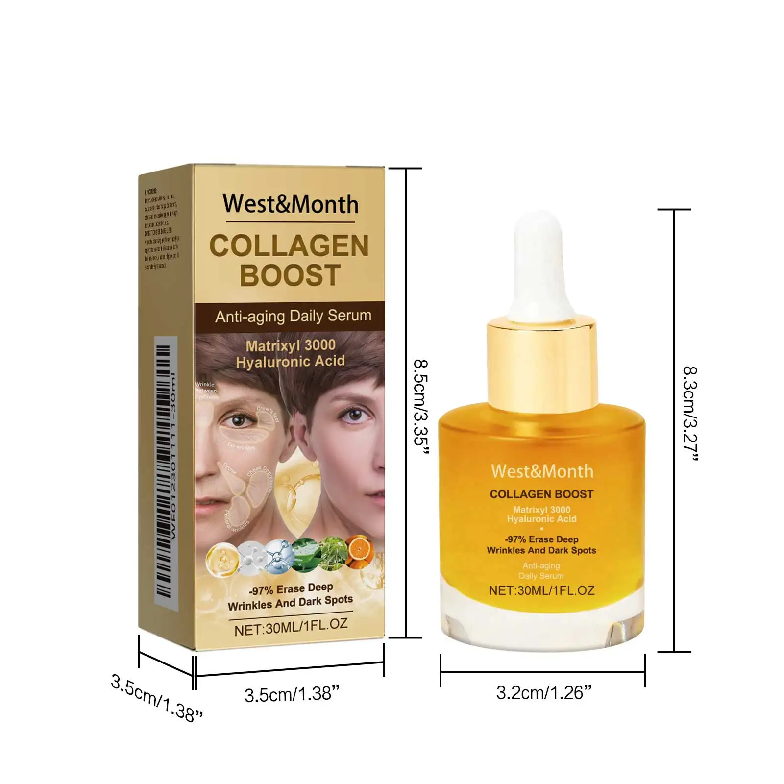 Collagen Face Serum Hydrating Tightening Smoothing Nourishing Brightening Face Skin Fade Fine Lines Anti-Aging Face Essence 6