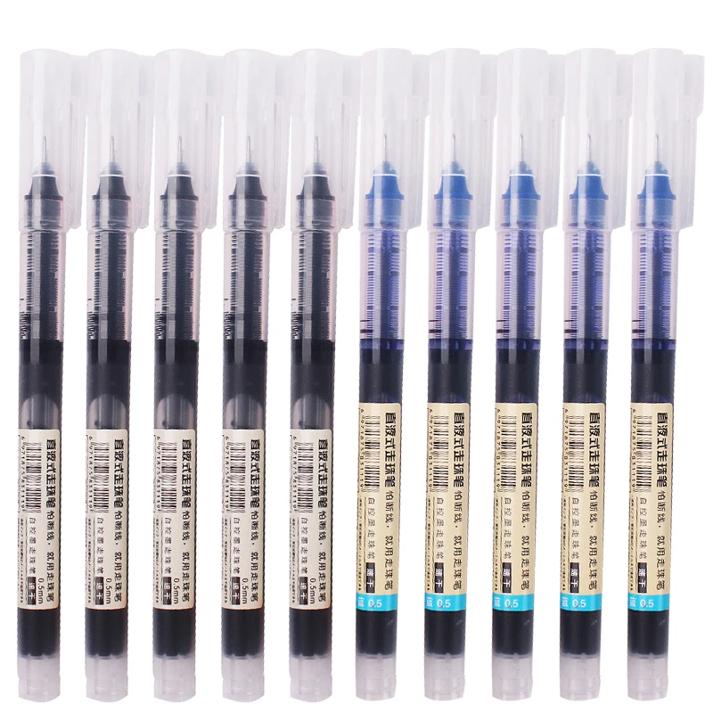 5-10 Teile/satz Nadel Typ Gel Stifte Schwarz/Blau/Rot Gerade Flüssigkeit Kugelschreiber Kawaii Schreibwaren Schule büro Supplie – Detail 10