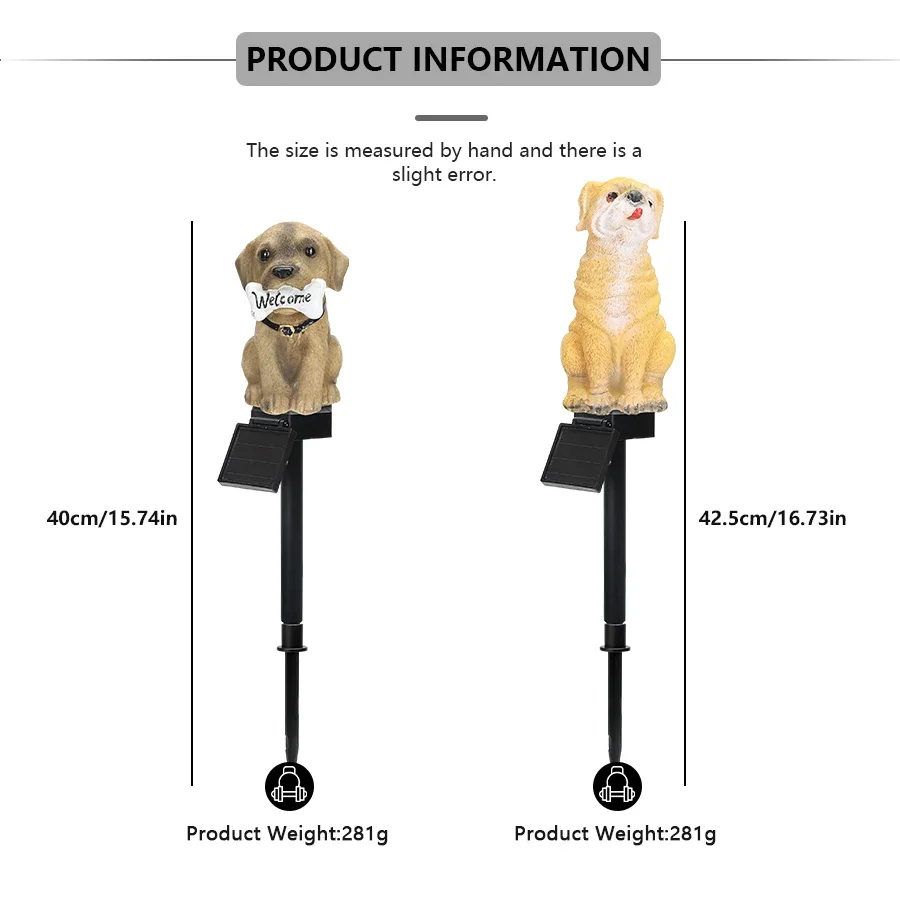 Outdoor Solar Lawn Lights Home Courtyard Garden Beautify Decoration Lamp Cute Cartoon Puppy Solar Energy Waterproof Lawn Lantern
