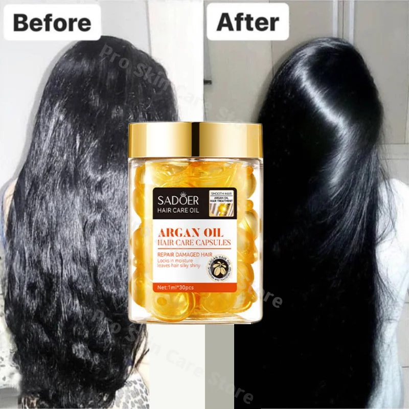 

10/30 Hair Care Essential Oil Capsules Repair Damaged Dry Frizz Hair Split Nourish Serum Anti-Hair Loss Treat Silky Conditioner